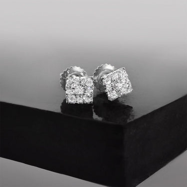 yellow 14k Solid White Gold Diamond Studs 0.22 ctw